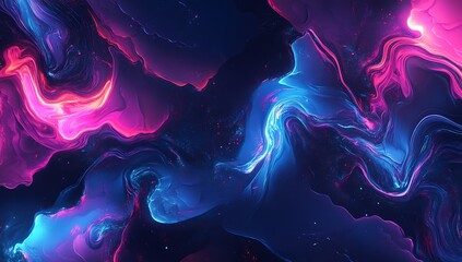 Aufkleber - Dynamic colorful swirls and waves blending together in a vibrant abstract design : Generative AI