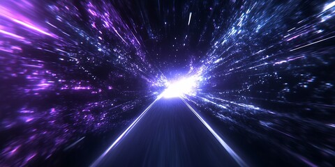 Aufkleber - A spectacular burst of light and vibrant colors conveying a sense of speed and motion in a cosmic environment : Generative AI