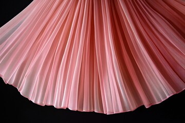 Fototapete - Soft pink pleated skirt gracefully flowing on a dark background, showcasing delicate texture and movement