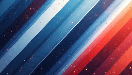 Aufkleber - Dynamic diagonal stripes, red, white, blue speckled pattern, vibrant, glistering texture. Bold abstract design, modern stylish aesthetic background. Independence, patriotic theme celebration