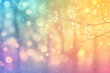 Fototapete - Colorful abstract background with soft bokeh lights creating a dreamy and enchanting atmosphere : Generative AI