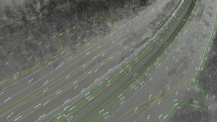 Wall Mural - dense points cloud information model of infrastructure area obtained by aerial laser scanning