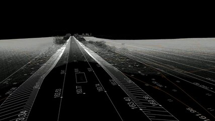 Wall Mural - information model of an infrastructure area in a dense point cloud obtained by laser scanning