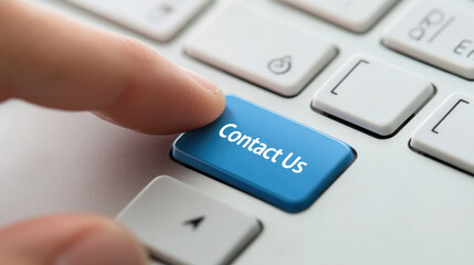 Wall Mural - contact us button on keyboard online customer service and support