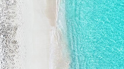 Wall Mural - aerial view of the turquoise shining ocean at the famous tropic of cancer beach, little exuma island