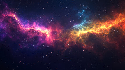 Wall Mural - Colorful cosmic nebula with vibrant pink and orange gas clouds in space