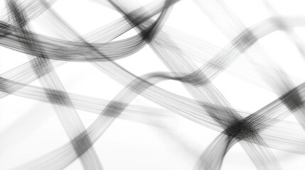 Wall Mural - Abstract fine line sketch of quantum matrix with flowing lines and patterns