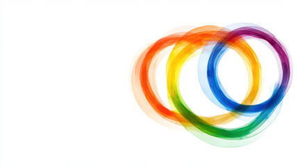 Wall Mural - Colorful watercolor rings create vibrant and dynamic visual effect