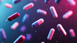 © romanets_v - Floating capsules in vivid colors against a dark gradient background