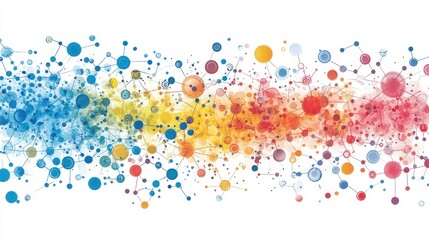 Colorful Molecular Connections Abstract Design