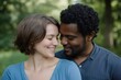 © GS-Studio - Eternal Connection: A tender moment shared between a loving couple in a park, showcasing the depth of their affection and connection, embraced by nature's serenity.
