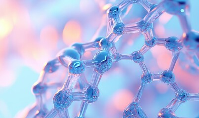 An abstract, futuristic hexagonal surface rendered in 3D, serving as a sci-fi background with a bokeh effect.