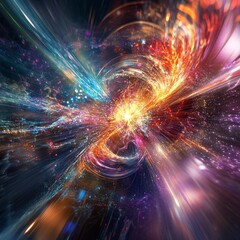 Leinwandbilder - Cosmic Flux: A Whirlwind of Starlight and Energy Unleashed from a Supernova in the Depths of Space