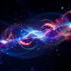 Aufkleber - Mystic Cosmic Energy Wave in Deep Space: A Mesmerizing Display of Light, Color, and Galactic Motion