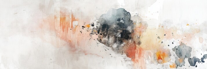 Aufkleber - Mixed media art piece featuring watercolor splashes and pencil sketches with digital textures exhibiting artistic aesthetic principles