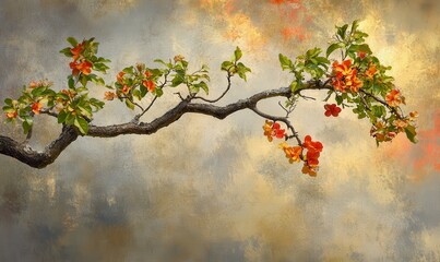 Tree branch flower Photo Overlays, Summer spring painted overlays, Photo art, png