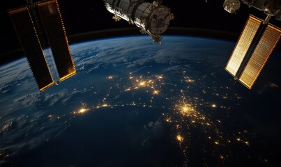 Wall Mural - sunrise over earth from space