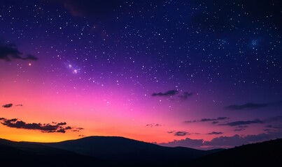 Wall Mural - vibrant gradient colors blend beautifully in a nighttime sky