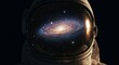 © Dmitry - Dreamy outer space galaxy reflection in explorer helmet, futuristic inspiration, sci-fi universe exploration for science education, astronomy promotional project.