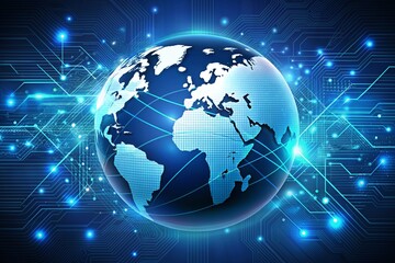 Futuristic global network technology vector