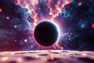 Wall Mural - cosmic dawn: the awakening of celestial bodies