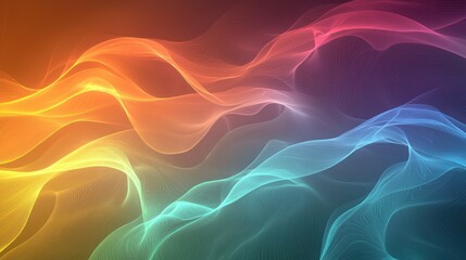 Wall Mural - wavy colorful light forms a vibrant, abstract background design of gradients