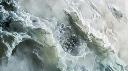 Wall Mural - abstract gray and white swirling waves in ethereal background