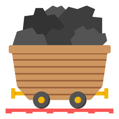Wall Mural - modern design icon of coal cart