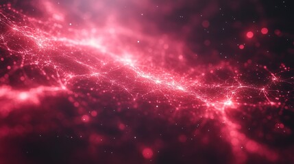 Abstract glowing red network background