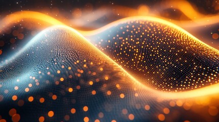 Wall Mural - abstract glowing wave particles digital art