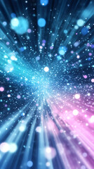 Poster - Light rays and glowing particles creating an abstract festive background, perfect for celebrations, holidays, and joyful events