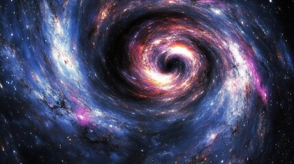 Wall Mural - Cosmic swirl galaxy, space background, vibrant nebula, stellar design