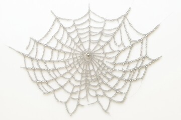 Intricate spiderweb adorned with dewdrops, a mesmerizing natural art.