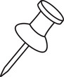 © 69creativedesigner - pushpin line art, black outline, vector and illustration, coloring book page line art drawing