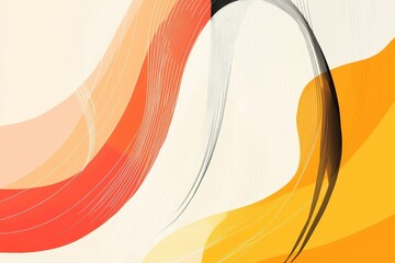 Wall Mural - colorful abstract shapes and lines arranged in a flowing composition
