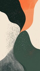 Wall Mural - abstract graphic image featuring flowing shapes of contrasting colors