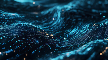 abstract digital wave of data - futuristic technology background