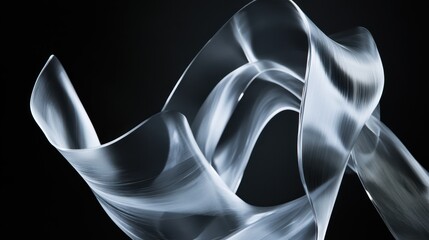 Fototapete - A captivating 3D animation featuring rotating glass shapes against a light background, rendered in high-definition 4K.