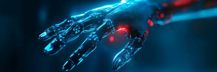 Wall Mural - a glowing ai-powered prosthetic limb with advanced functionality -