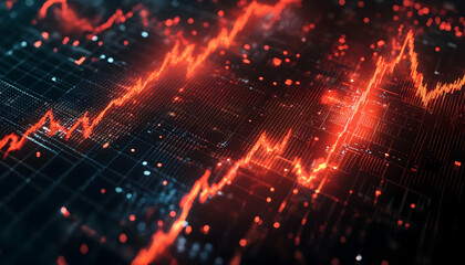 Wall Mural - a graph showing a volatile stock market with sharp peaks and valleys -