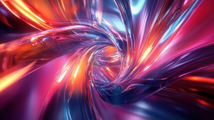 Poster - An abstract animation showcasing a color refraction effect with a 3D render, presented in 4K resolution.