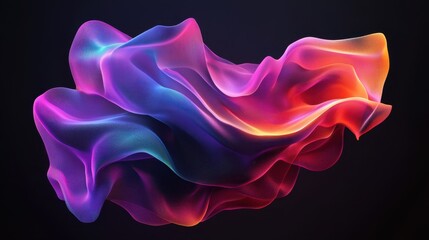 Poster - An abstract colorful shape stands out against a minimalist background, rendered in three dimensions.