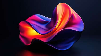 Poster - An abstract colorful shape stands out against a minimalist background, rendered in three dimensions.