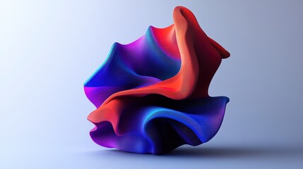 Poster - An abstract colorful shape stands out against a minimalist background, rendered in three dimensions.