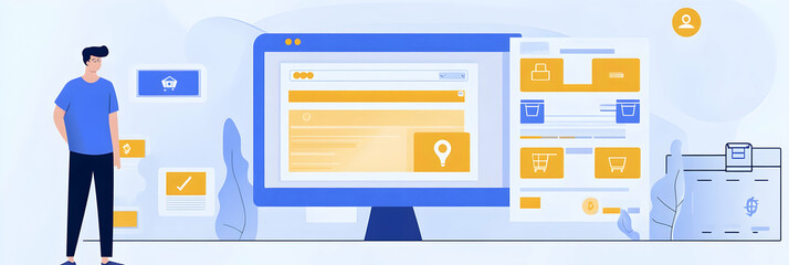 A web designer creating a wireframe for a user-friendly e-commerce site  -