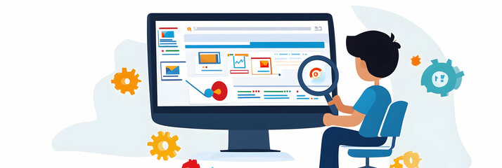 A web developer optimizing a website for search engine visibility  -