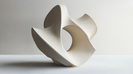 Poster - An abstract shape in a 3D render features a unique, artistic form against a neutral backdrop.