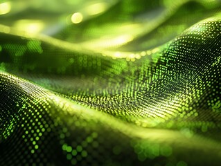 Wall Mural - abstract green digital wave background.