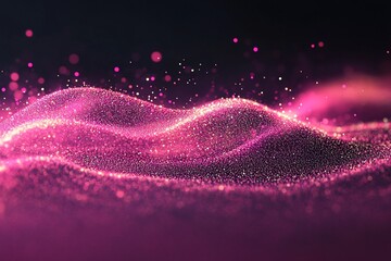 Wall Mural - abstract pink particle wave background.