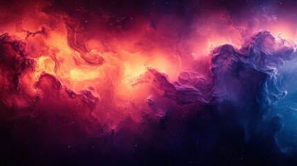 Wall Mural - cosmic nebula fiery red and blue clouds in space